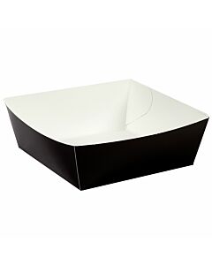 Zeus Packaging Black Paper Burger Tray 4inch